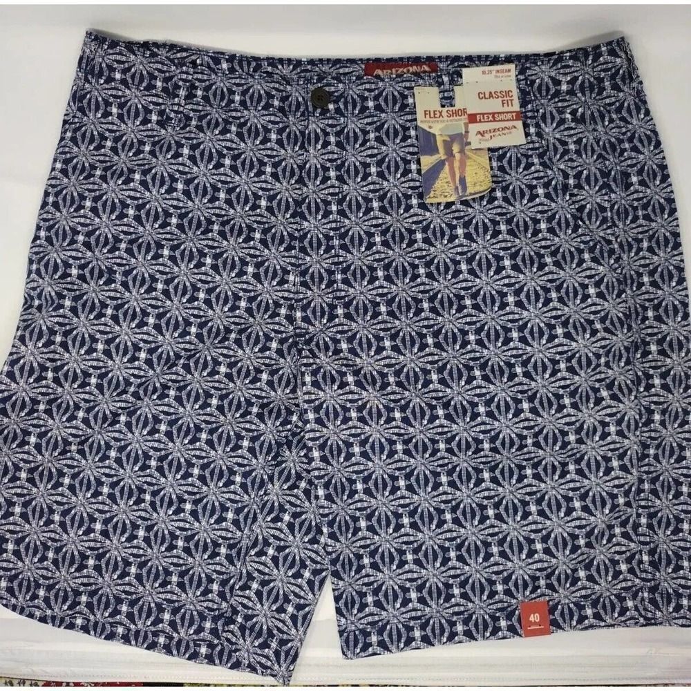 Arizona Jeans Classic Fit Flex Short Mens Size 40 10.25 Inch Inseam Indigo Blue